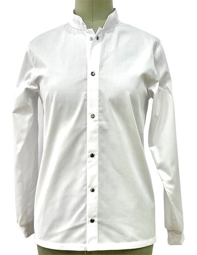 [5744] CASACA BLANCA M/L CUELLO MAO