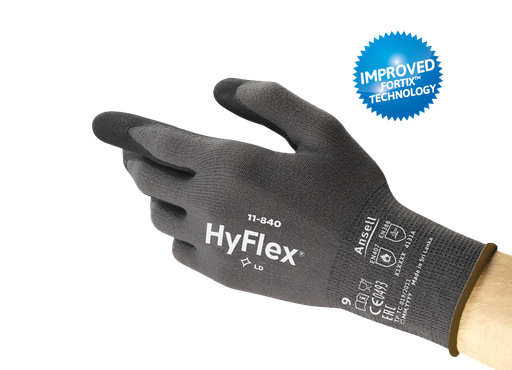 [11-840] GUANTES. HYFLEX NEGRO ESPUMA NITRILO