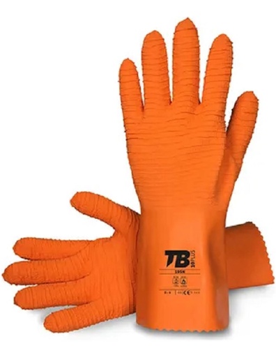 [195 N] GUANTES LATEX GRUESO NARANJA LARGO